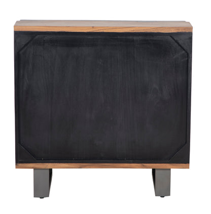 Commode 3 tiroirs en bois massif acacia - Black