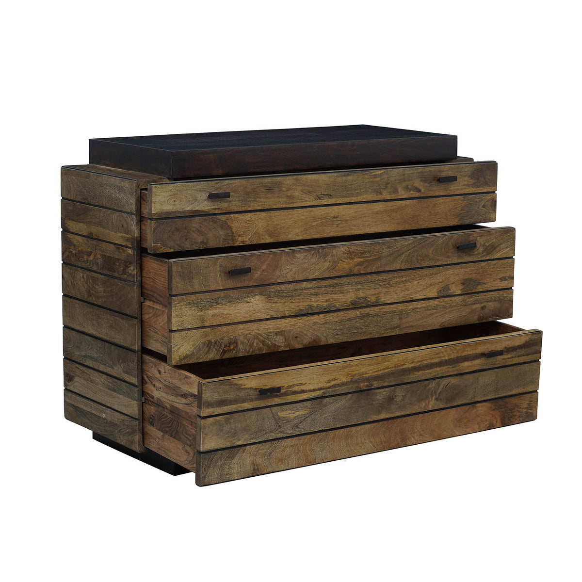 Cômoda bicolor de madeira maciça 3T | Herods Mango