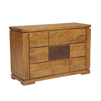 Commode bois sculpté bicolore | Acacia Maya