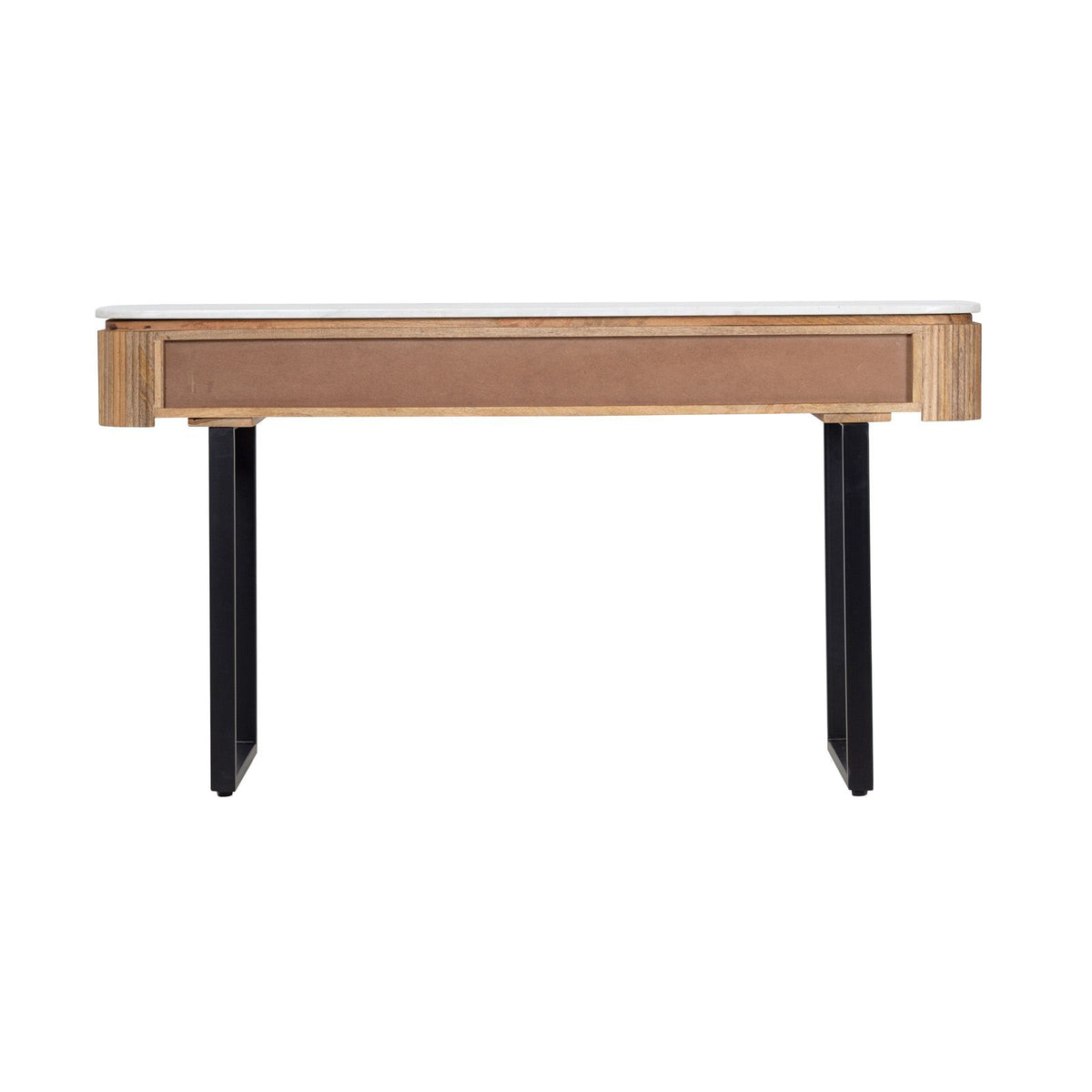 Console 2 tiroirs plateau marbre blanc | Manguier Kfir II