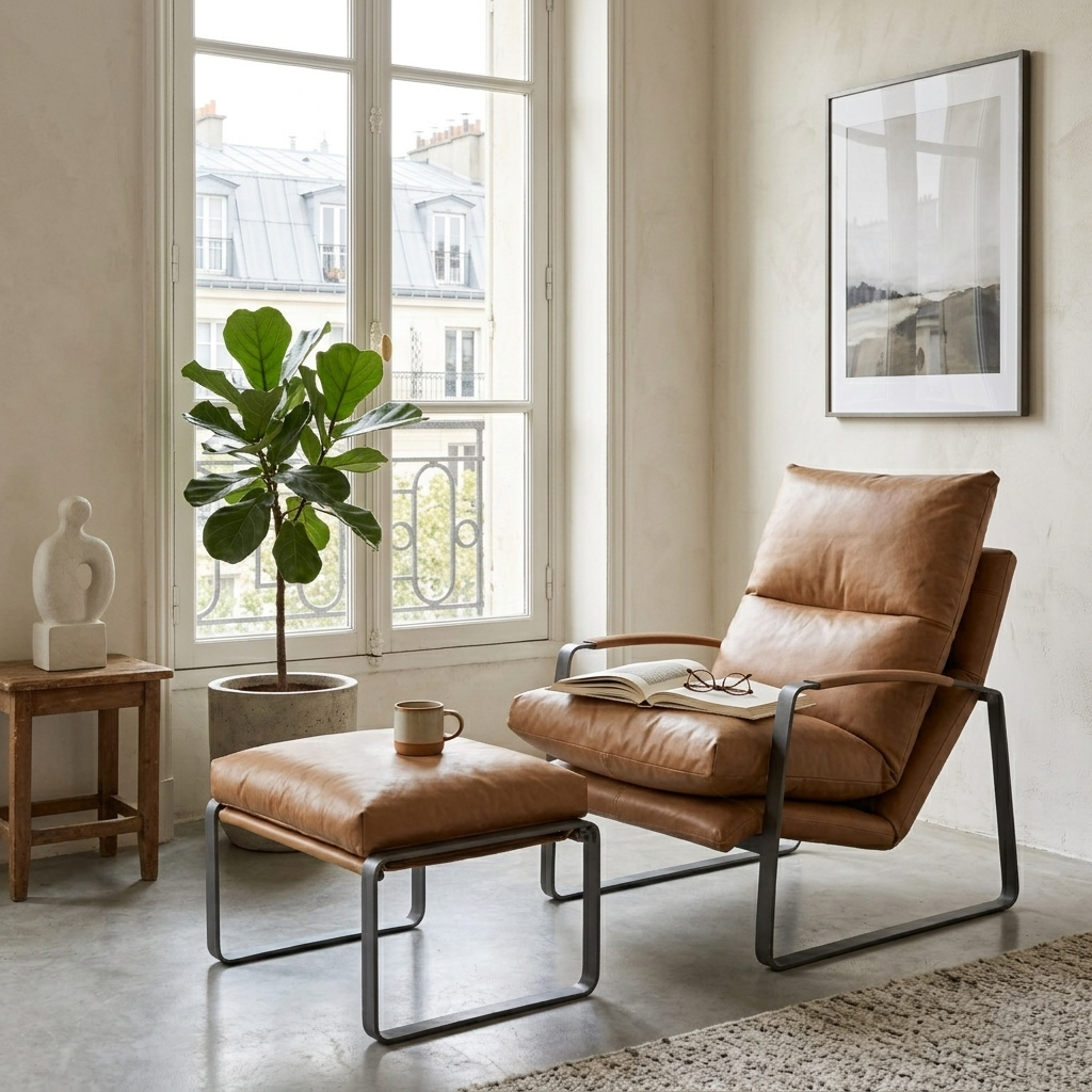 Damo Pouf | Leather