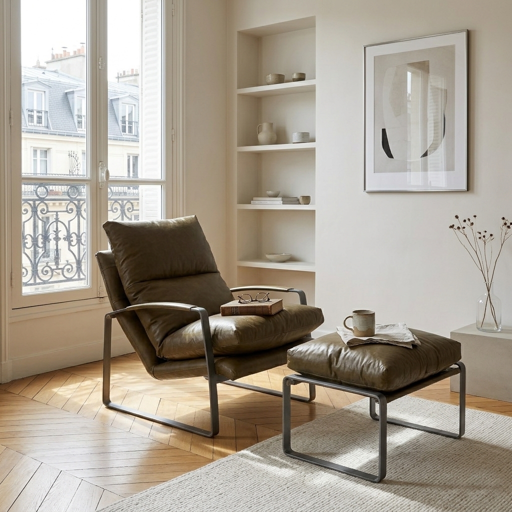 Damo Pouf | Leather