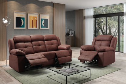 Canapé cuir 3 places, 2 relax manuel | Sydney Chocolat