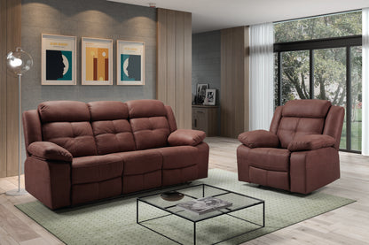 Canapé cuir 3 places, 2 relax manuel | Sydney Chocolat