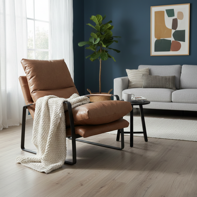 Fauteuil cuir beige – Damo