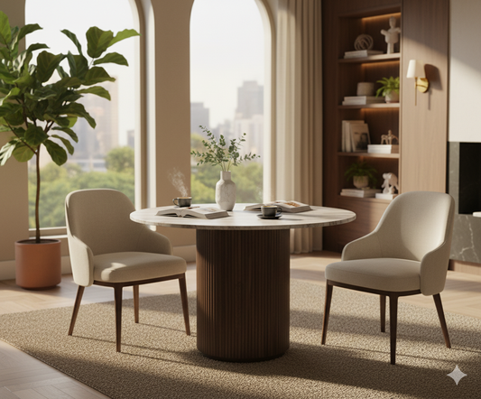 Table a manger ronde plateau marbre | Manguier Kfir II