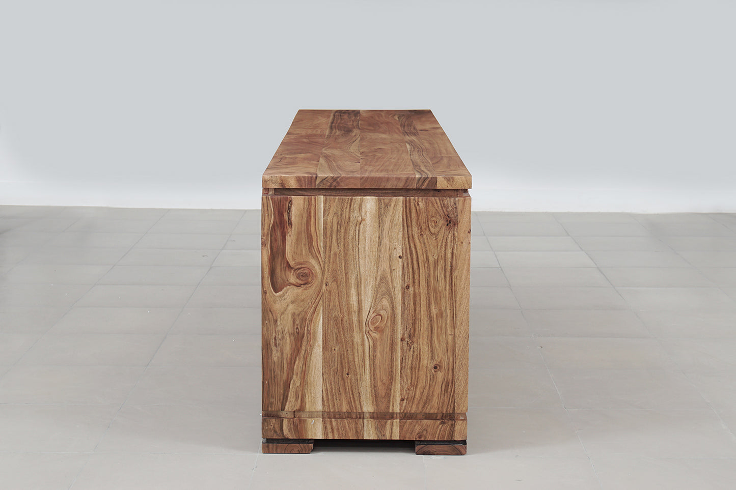 Meuble TV bois sculpté bicolore 160 2P 1T | Acacia Maya