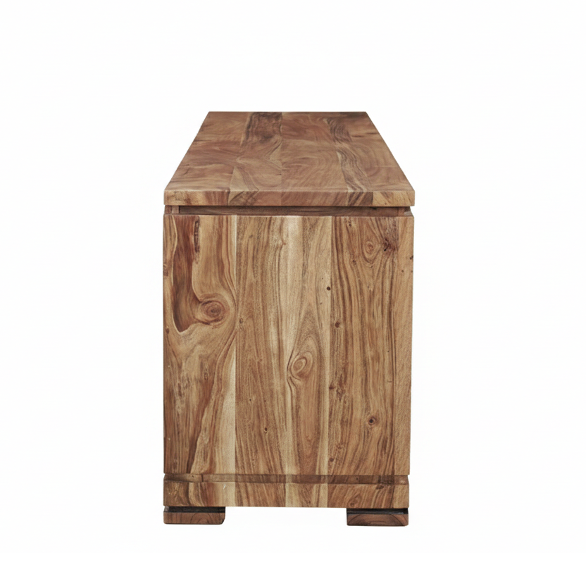 Mueble de TV de madera tallada bicolor 160 2P 1T | Acacia Maya
