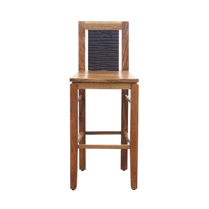 Tabouret de bar bois sculpté bicolore 130 | Acacia Maya
