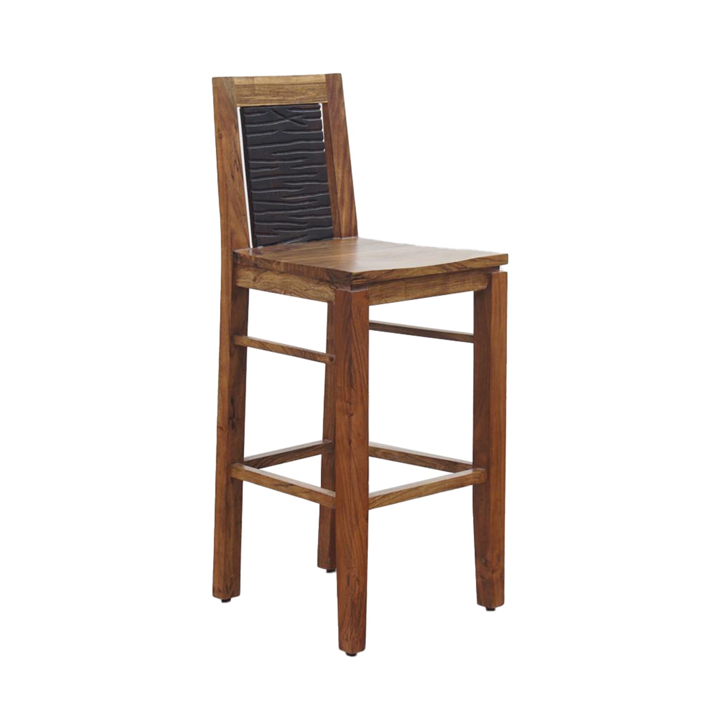 Tabouret de bar bois sculpté bicolore 130 | Acacia Maya