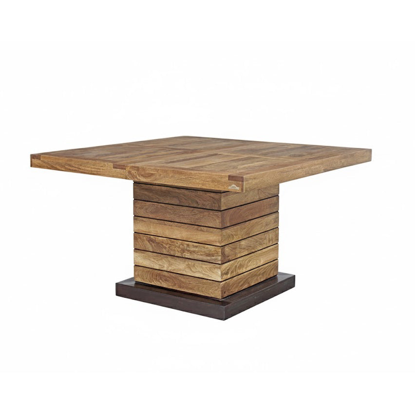 Mesa de jantar quadrada - Extensão central | Madeira de manga Herods