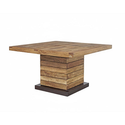 Mesa de jantar quadrada - Extensão central | Madeira de manga Herods