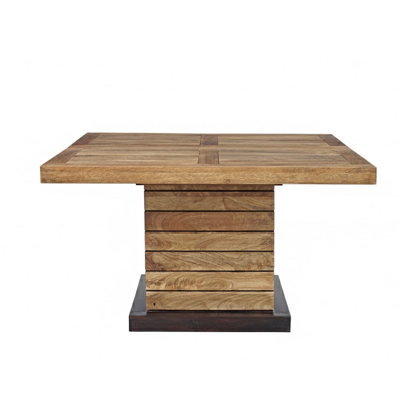 Mesa de jantar quadrada - Extensão central | Madeira de manga Herods