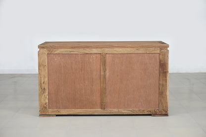 Petit buffet bois sculpté bicolore 2P 2T | Acacia Maya