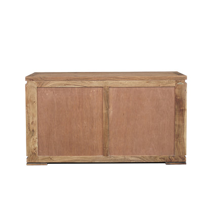 Petit buffet bois sculpté bicolore 2P 2T | Acacia Maya