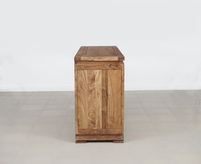 Petit buffet bois sculpté bicolore 2P 2T | Acacia Maya