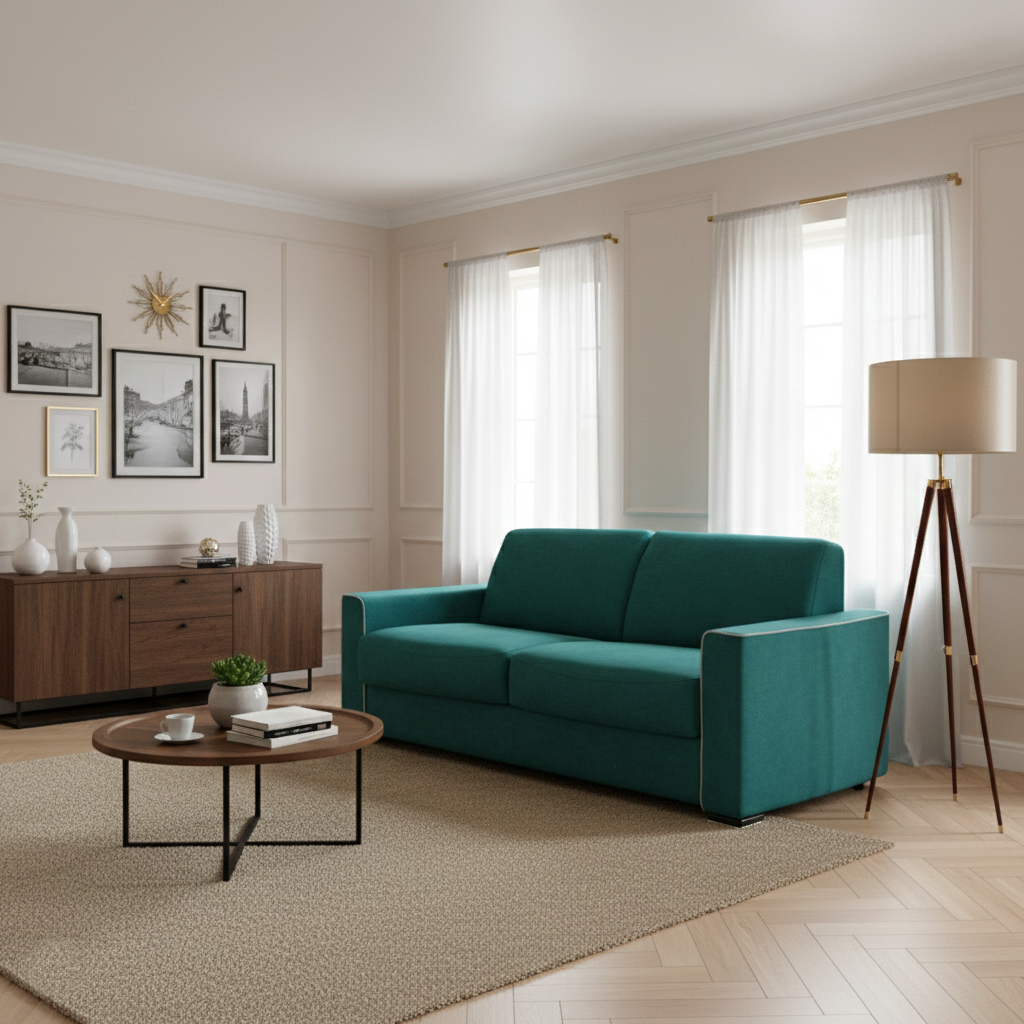 Canapé Convertible 2 places  Bleu | Vivo