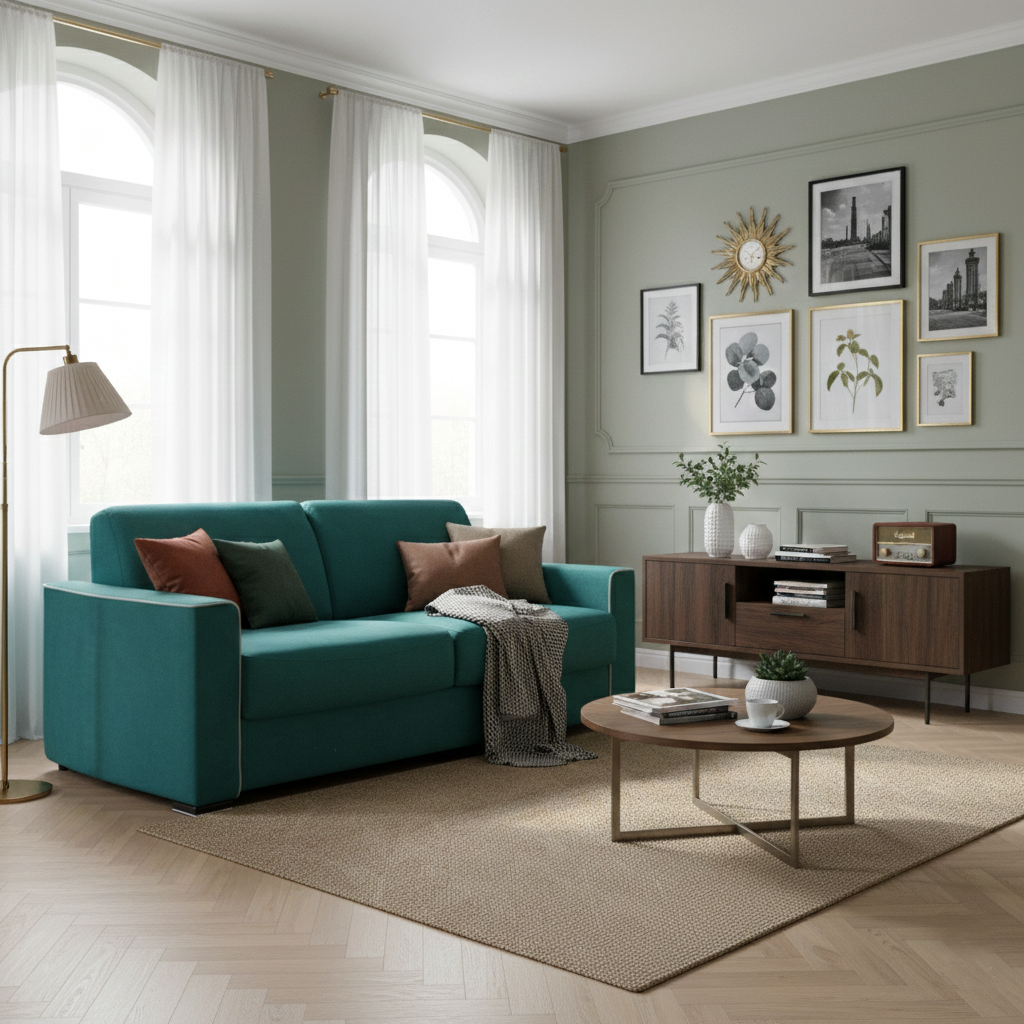 Canapé-lit 3 places  Bleu | Vivo