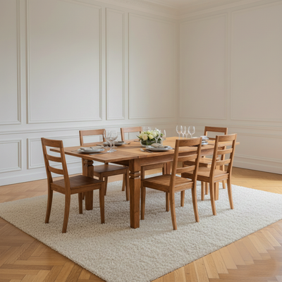 KAVISH TABLE DE REPAS CARRÉ + 2 ALLONGE 40 CM