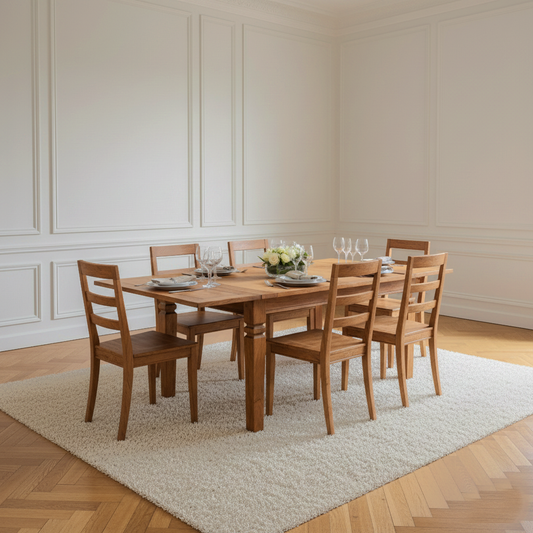 KAVISH TABLE DE REPAS CARRÉ + 2 ALLONGE 40 CM