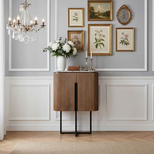 Buffet haut 2 portes plateau marbre | Manguier Kfir III