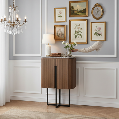 Buffet haut 2 portes plateau marbre | Manguier Kfir III