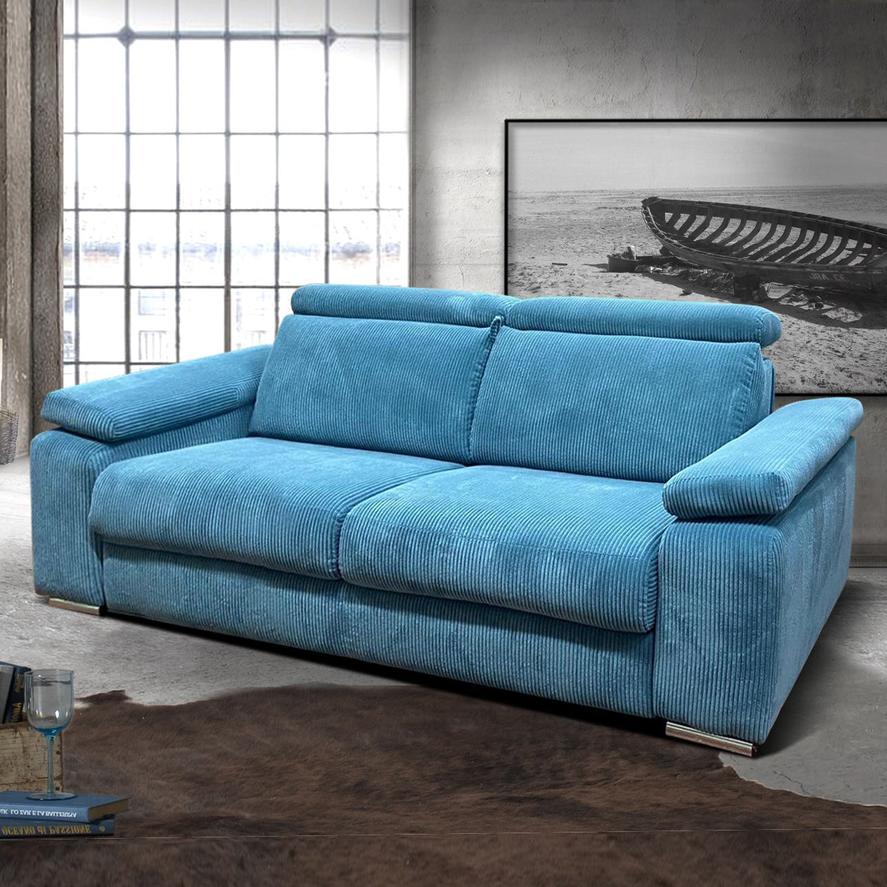 Canapé-lit bleu | Horizon