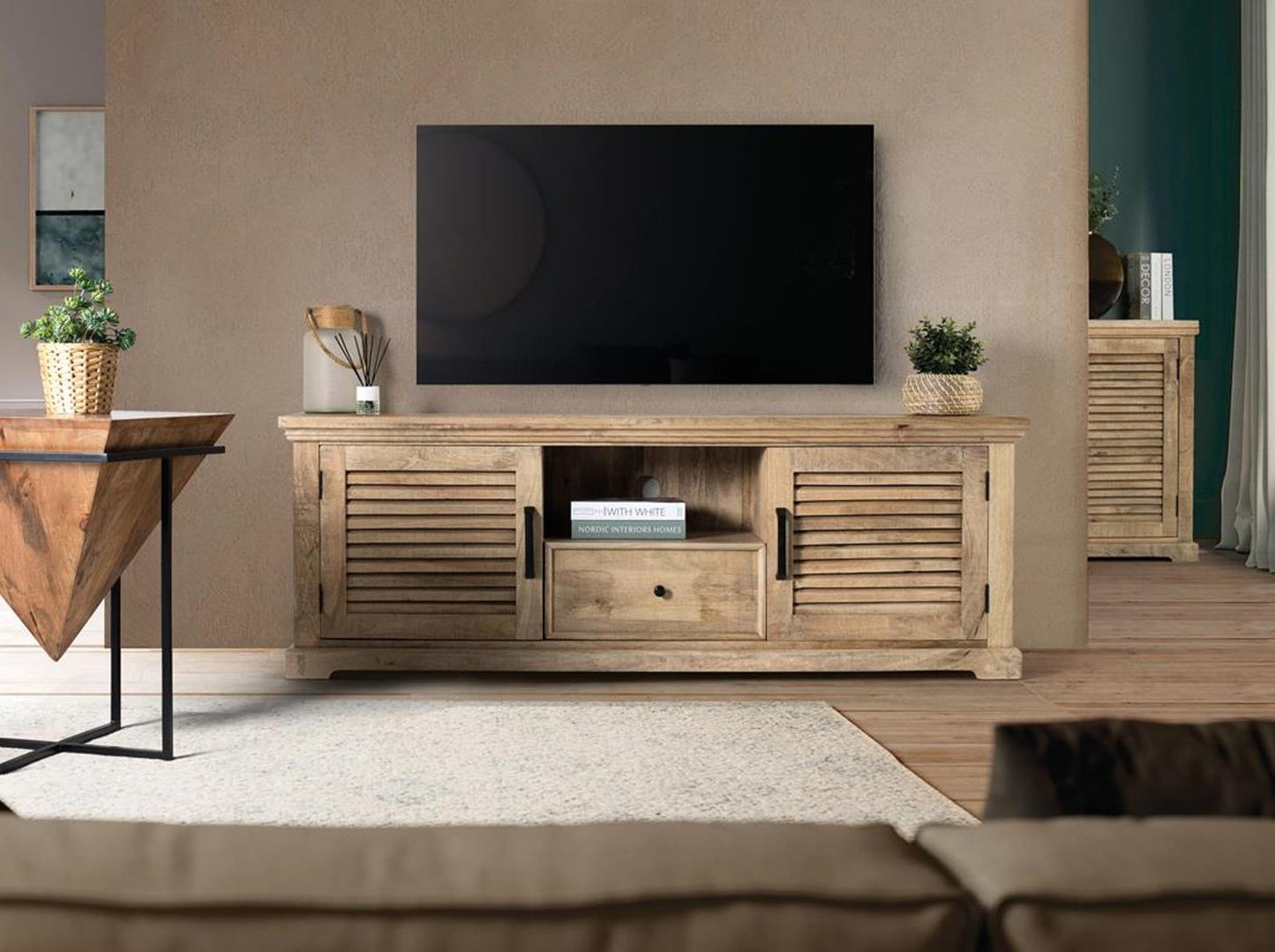 Meuble TV 2P 1T | Bois de manguier | Paran II