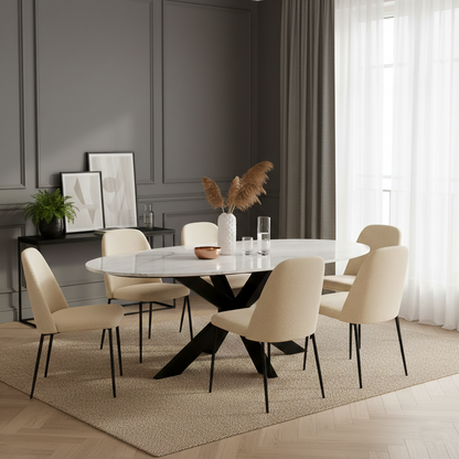 Mesa de comedor ovalada Lexington 230 (blanca)