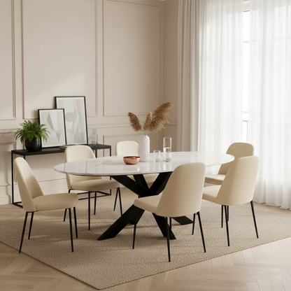 Mesa de comedor ovalada Lexington 230 (blanca)