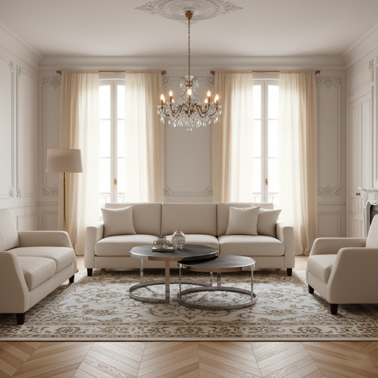 Table de salon Blackbone silver set de 2 rond