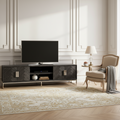 Móvel de TV Blackbone prata 220 com 4 portas