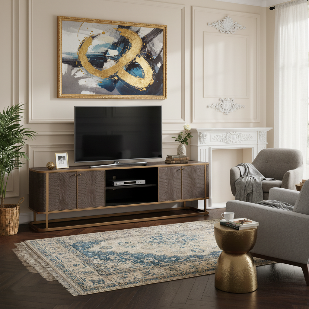 TV-dressoir Classio 4-deuren (brossé or)