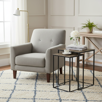 Juego de mesa cuadrada Finn de 2 piezas en dorado champán