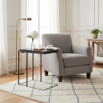 Table de canapé noir vieilli