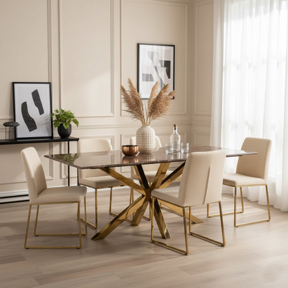 Table a manger Conrad faux emperador marbre