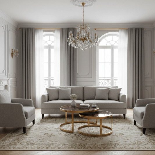 Table de salon Conrad set de 2 Conrad faux emperador marbre