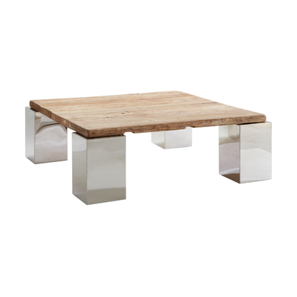 Table basse carree 100x100 cm | Acacia Stainless