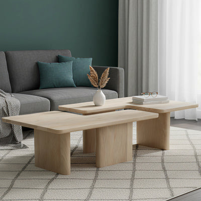 Set de 2 Table basse 110x70 cm naturel | Ariel II