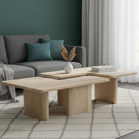 Set de 2 Table basse 110x70 cm naturel | Ariel II