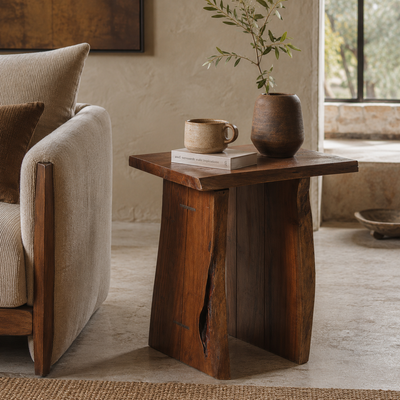 Table d'appoint a bord naturel | Acacia Sansur