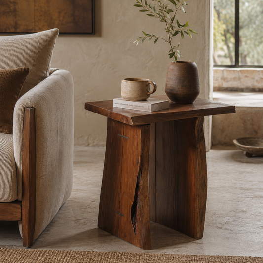 Table d'appoint a bord naturel | Acacia Sansur