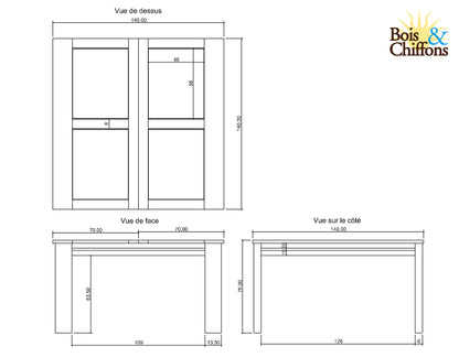 Mesa de comedor cuadrada de 140 cm | Acacia Moon
