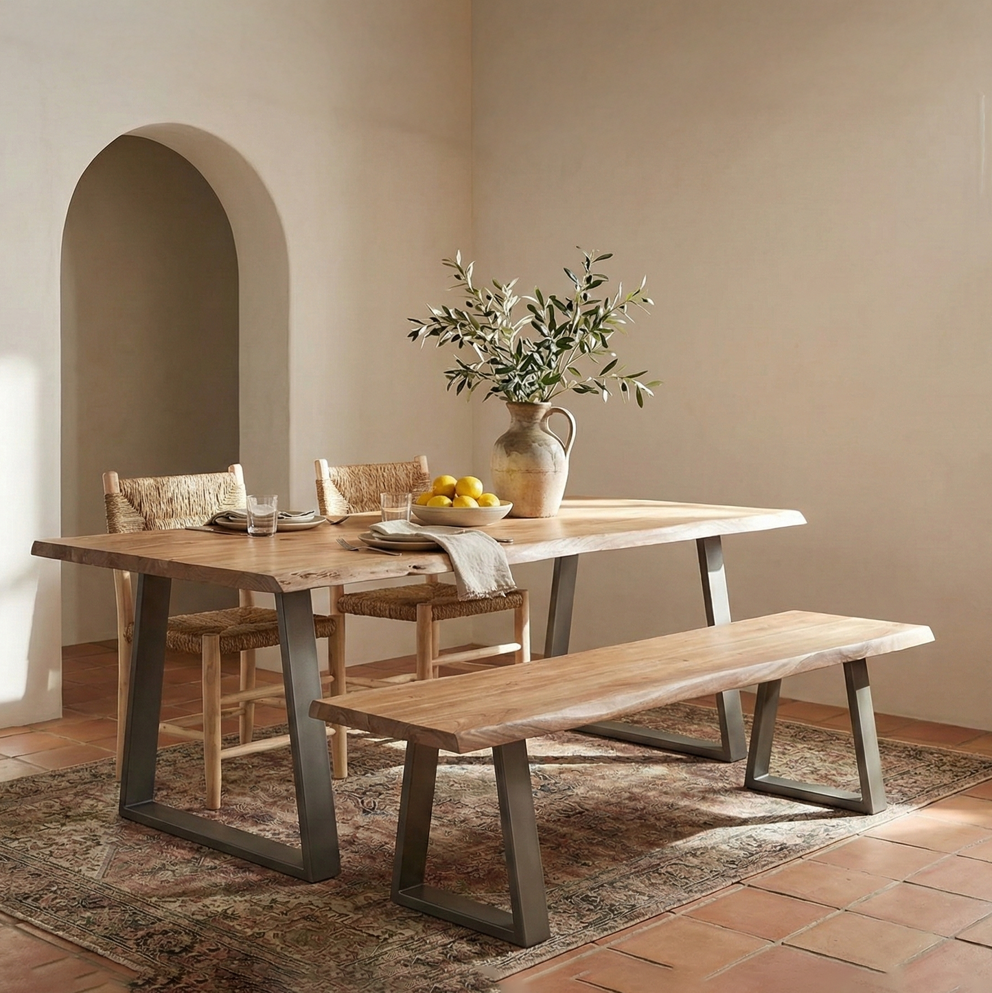 Mesa de jantar em madeira de acácia 200 cm | Forest II