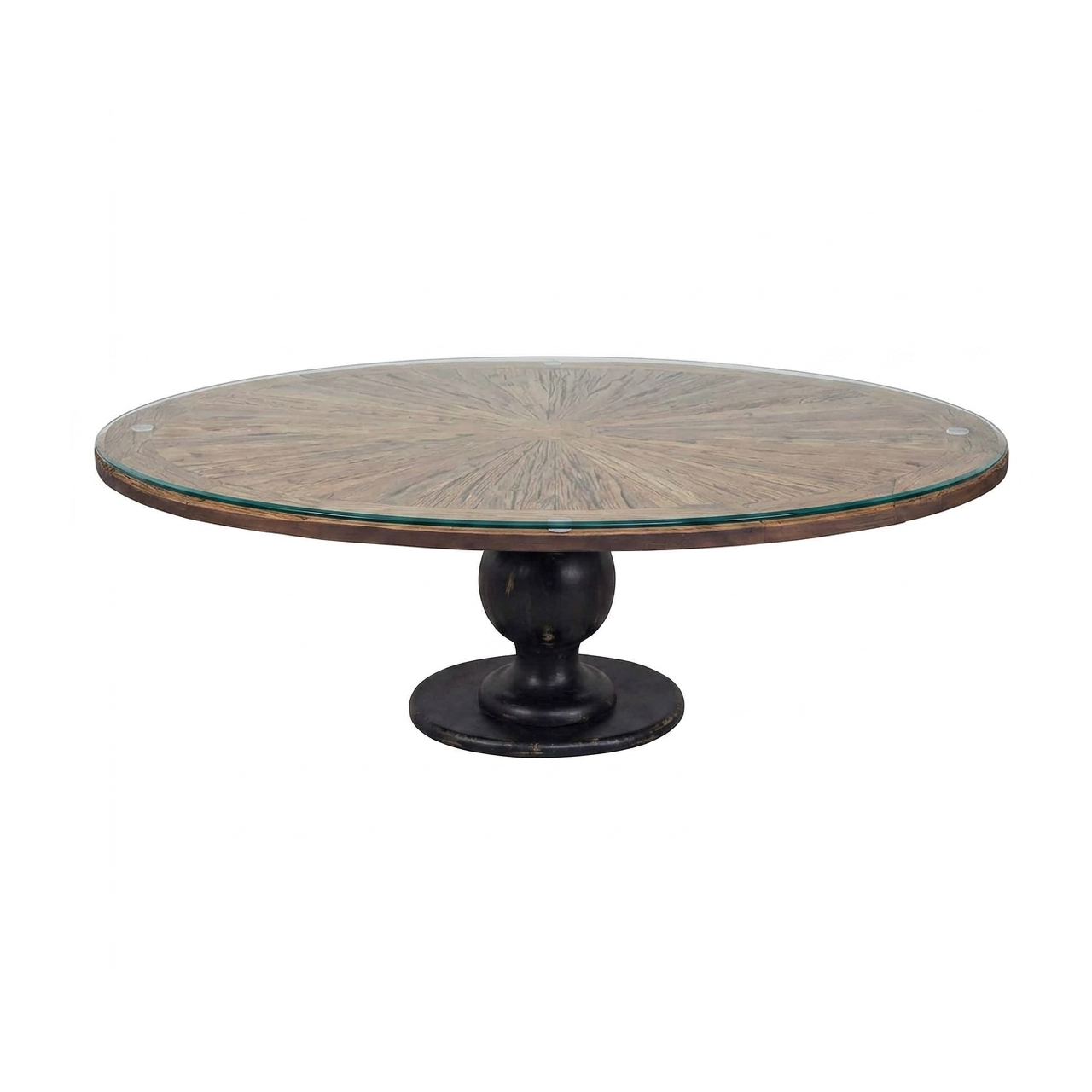 Table à manger ovale plateau bois brut pied noir | Manguier Aberdine