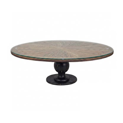 Table à manger ovale plateau bois brut pied noir | Manguier Aberdine