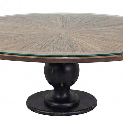 Table à manger ovale plateau bois brut pied noir | Manguier Aberdine