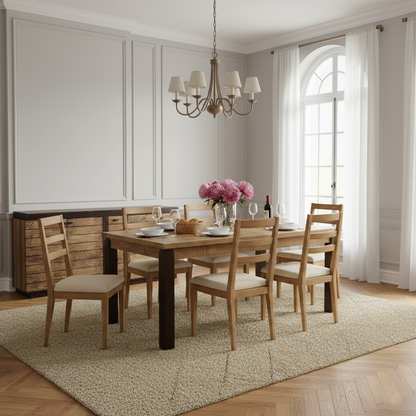 Mesa de jantar retangular 180 cm - Extensão central | Madeira de manga Herods