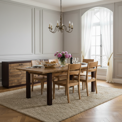 Mesa de jantar retangular 180 cm - Extensão central | Madeira de manga Herods