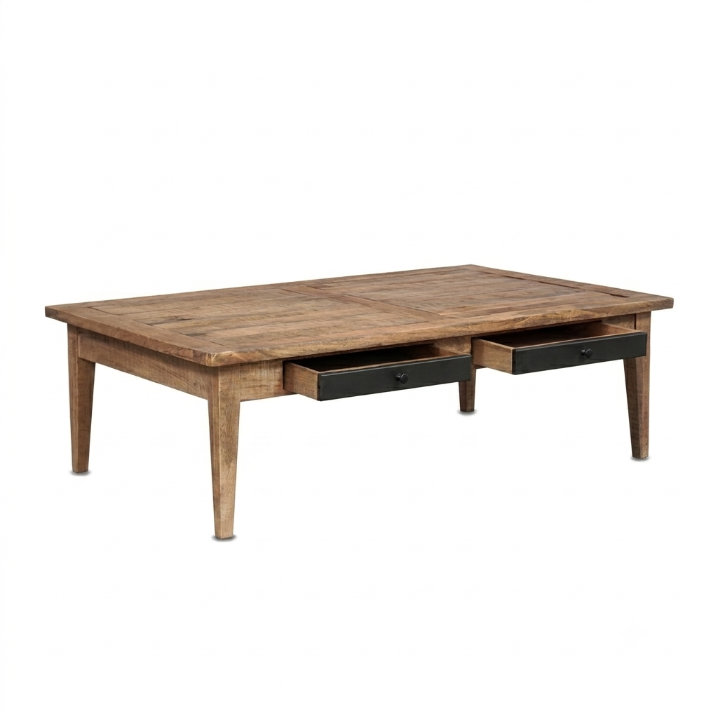 Table basse 4 tiroirs | Manguier Farm II